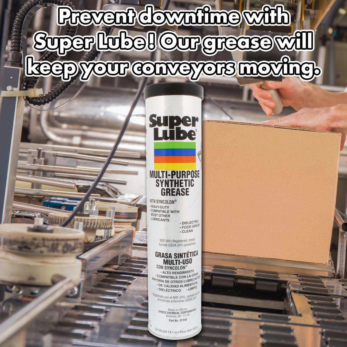 Prevent downtime with Super Lube! Our grease will keep your conveyors moving. Learn more at super-lube.com/multi-purpose-….

#SuperLube #Conveyor #Grease #Lube #Lubricant
