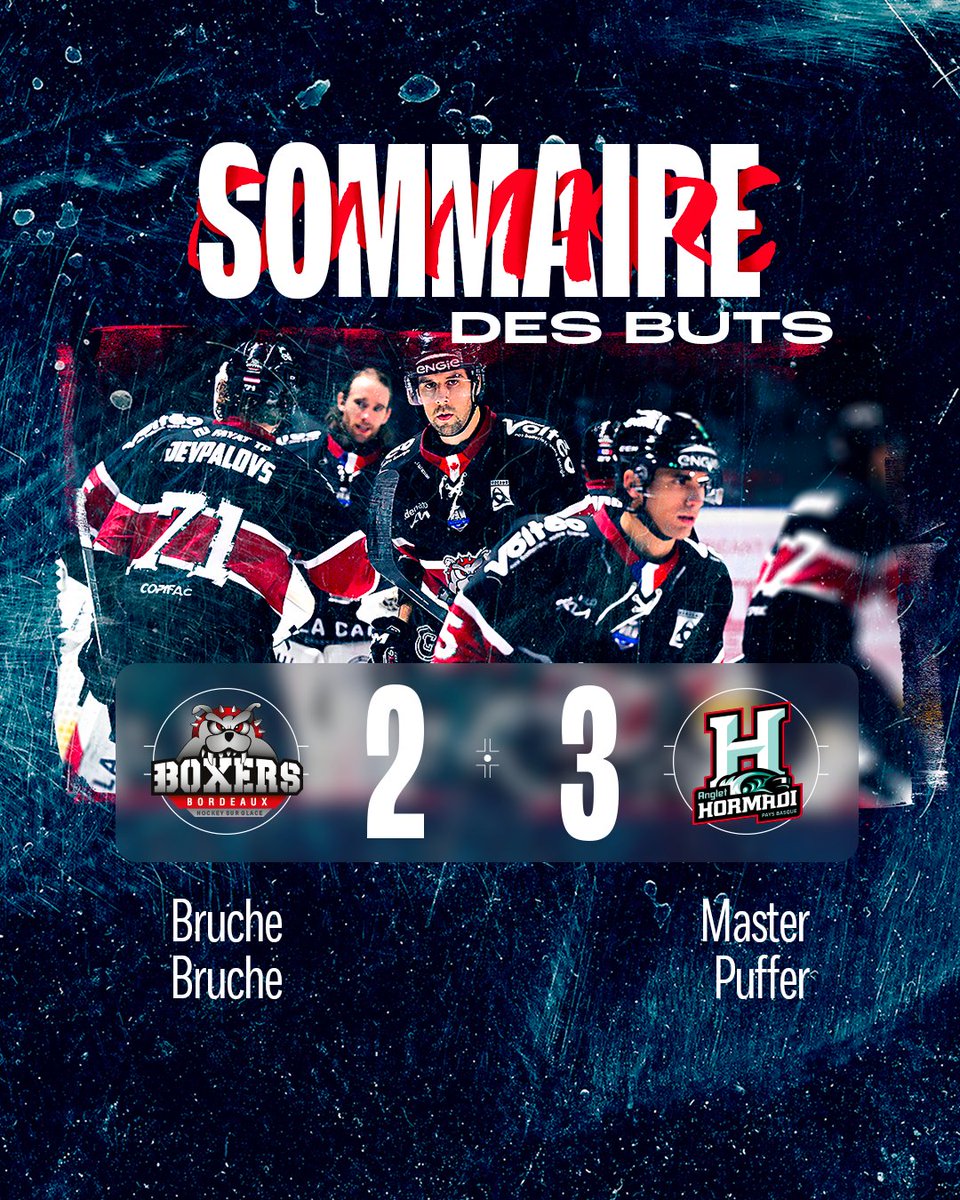 BoxersBordeaux's tweet photo. L’Anglet Hormadi s'est à nouveau imposé face à nos Boyz 📣

On compte sur vous pour venir les pousser vers la victoire et mettre le feu à la patinoire mardi prochain ! 🫵

🎟️ https://t.co/n4xOIIlPhJ

#letsgoboxers #sortonslescrocs https://t.co/ei7uN361YK