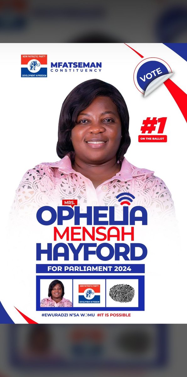 PhysagMessiah's tweet image. Mfantseman Constituency for
Hon. Ophelia Mensah Hayford 

#ItIsPossible❤️🤍💙🐘