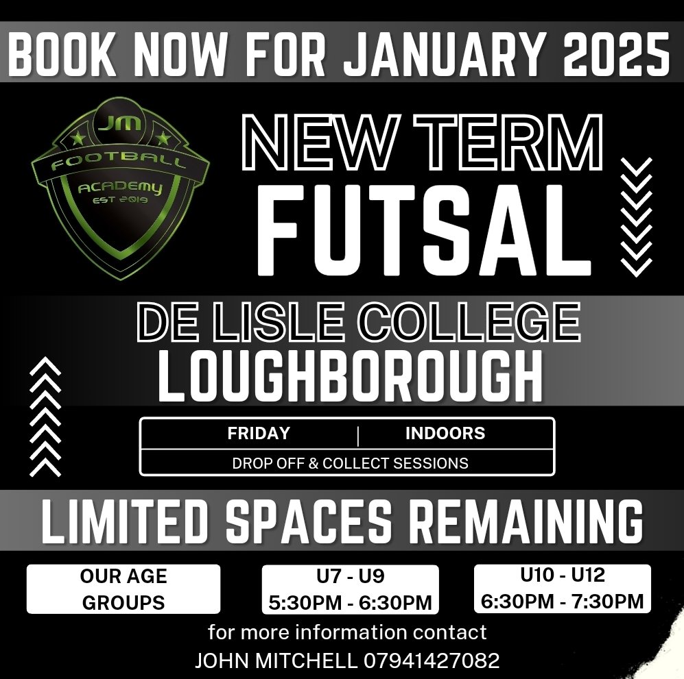 ARE YOU READY....FUTSAL IN 2025 AT JM FOOTBALL ACADEMY!

We are delighted to announce that our Futsal schedule for January is now LIVE!!!

jm-football-academy.classforkids.io