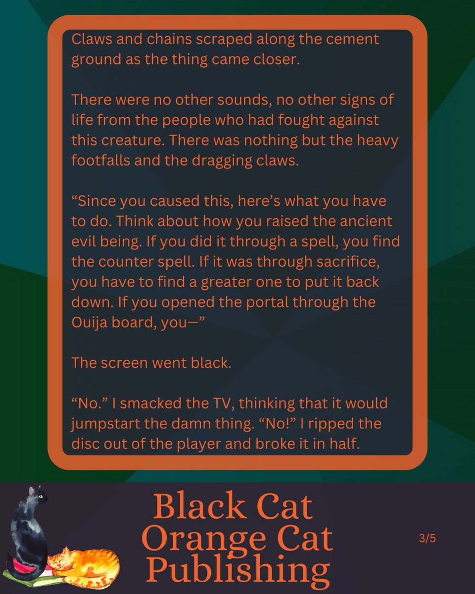 BCOCPub's tweet photo. Part 01 of a short story for Fridays. 

So, You've Raised an Ancient Evil

#shortstory #books #book #fridaysstory #blackcatorangecatpublishing #soriaryl https://t.co/19RZ31C0M2