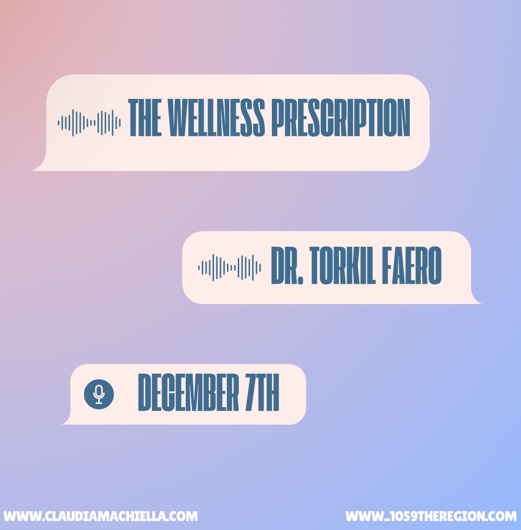 Tune in tomorrow at 10am. <a href="/1059TheRegion/">105.9 The Region</a> #TheWellnessPrescription