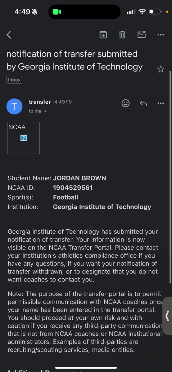 Officially in the transfer portal as a grad transfer