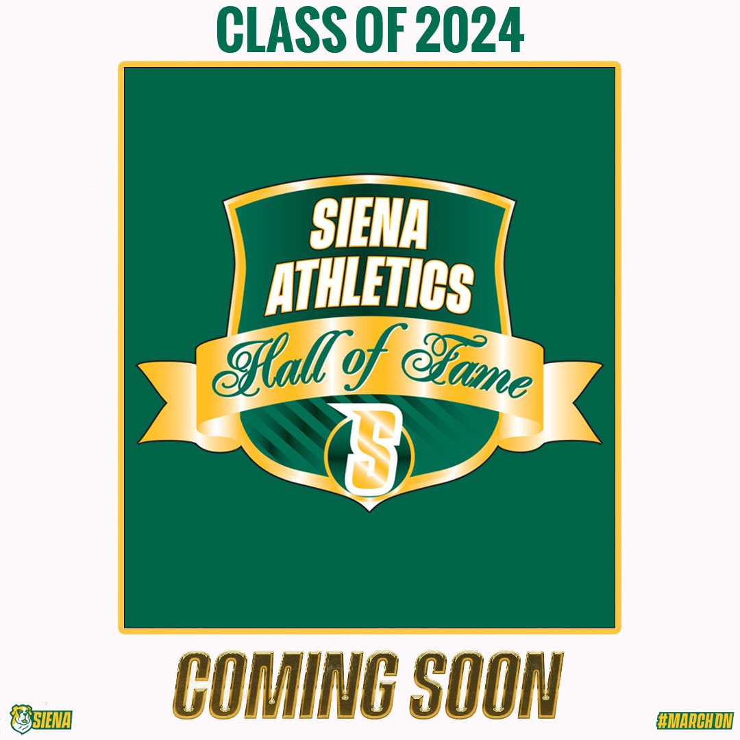 🏅🔜👀

Stay tuned for the unveiling of our #SienaSaints Hall of Fame #Classof2024 beginning next week 

#MarchOn