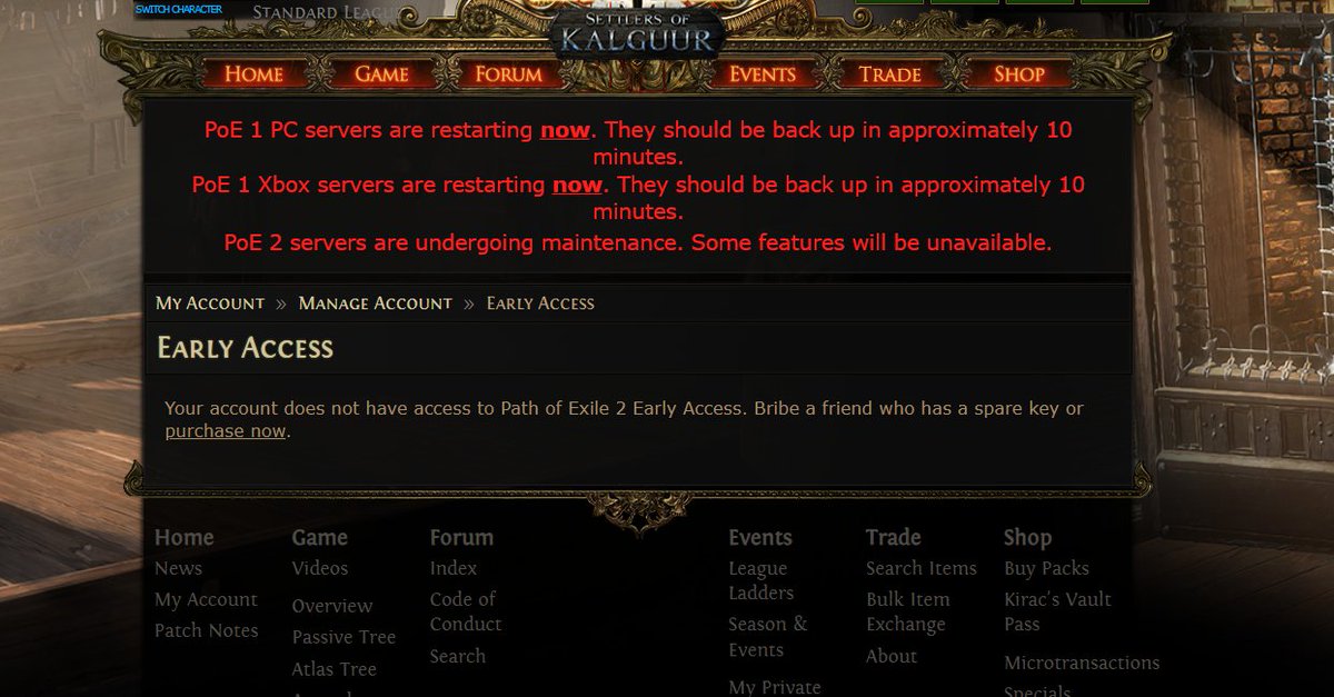 fleskk's tweet photo. @pathofexile But what the fuck is this?  I bought the early access pack hours ago.. https://t.co/5INuYGN7vk