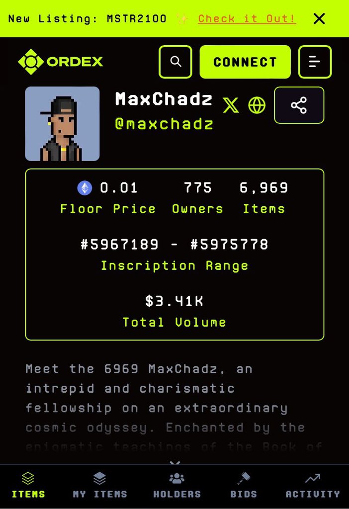 Izzyeths's tweet photo. We are soooooo. back π₯
MaxChadz floor is insane π€― ( 0.01 ETH )
#ethscriptions #MaxChadz #ordex https://t.co/l0BFYcoBGy