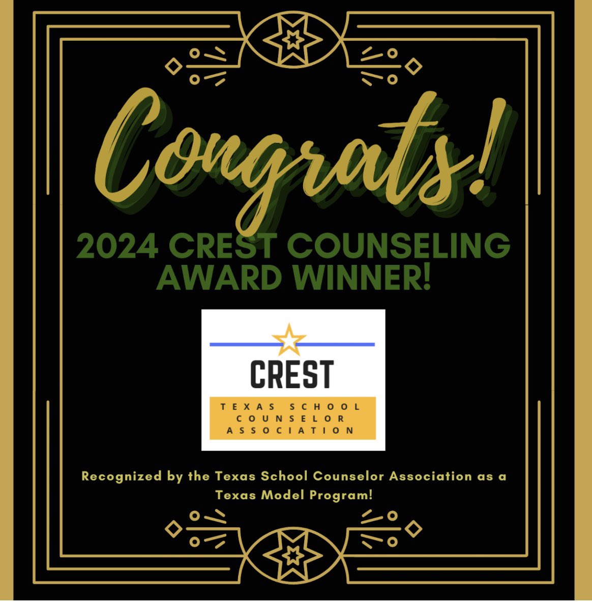 _ChapmanS's tweet image. What great news!! 🏆Glass counselors are among an elite group to have received this award. @OrozcoGlassElem @NISDCounseling @NISD  @TxSCATweets #crestaward2024
#guidanceprogram