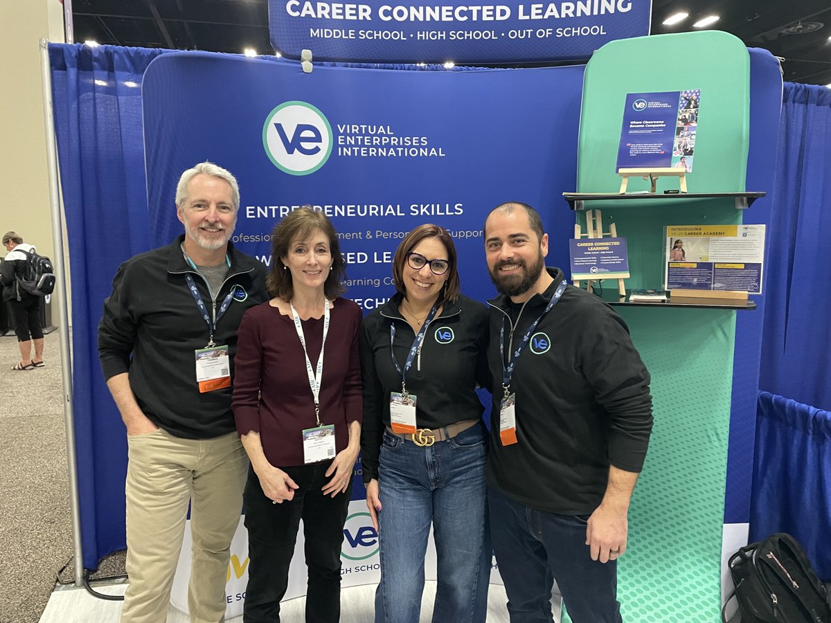 CTEResNetwork's tweet image. At this week’s @actecareertech VISION Conference, our director Kathy Hughes was delighted to connect with Tom Smith, Jillian Berg, and William Wilson of @VEInternational.
VEI was involved in an #IESFunded study through the prior CTE Research Network 1.0.
