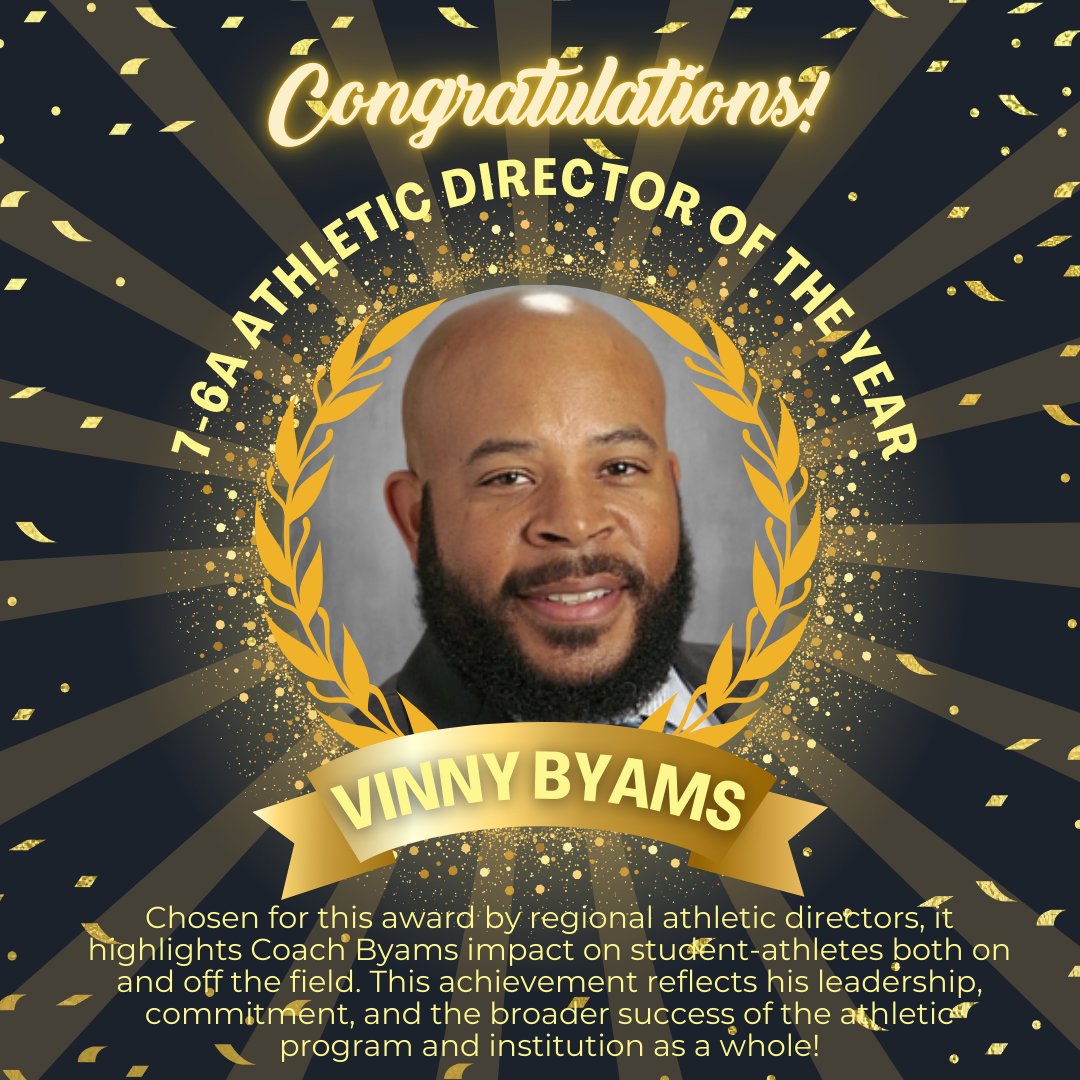 Congratulations to Coach Vinny Byams, named 7-6A Athletic Director of the Year! #NHSBlueDevilPride #NorcrossAthletics