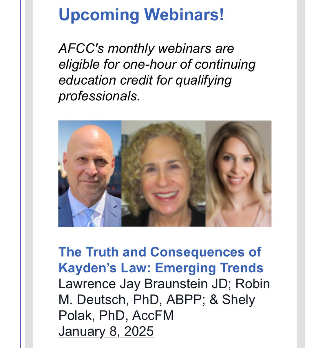 And they will likely be presenting further distortions/misinformation about child safety #KaydensLaw at an upcoming AFCC event, just as they have at previous AFCC events. 

In contrast, you can see the facts about Kayden’s Law here at <a href="/safe_parents/">National Safe Parents Organization</a> link nationalsafeparents.org/kaydens-law.ht…