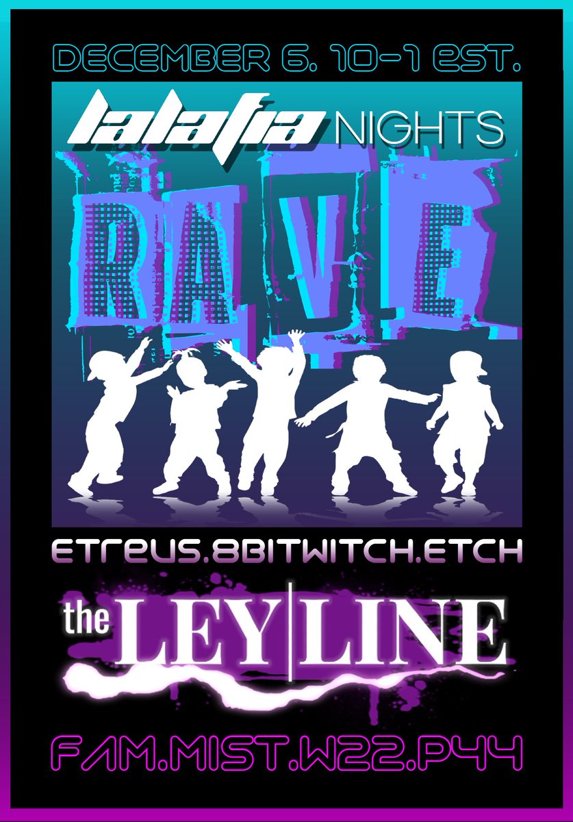 EightBitWitch's tweet image. Come join us tonight as we party with our popoto friends for the Lalafia Rave! Etreus, myself, and Etch will be bringing you a night of fun. Watch your shins and come dance!