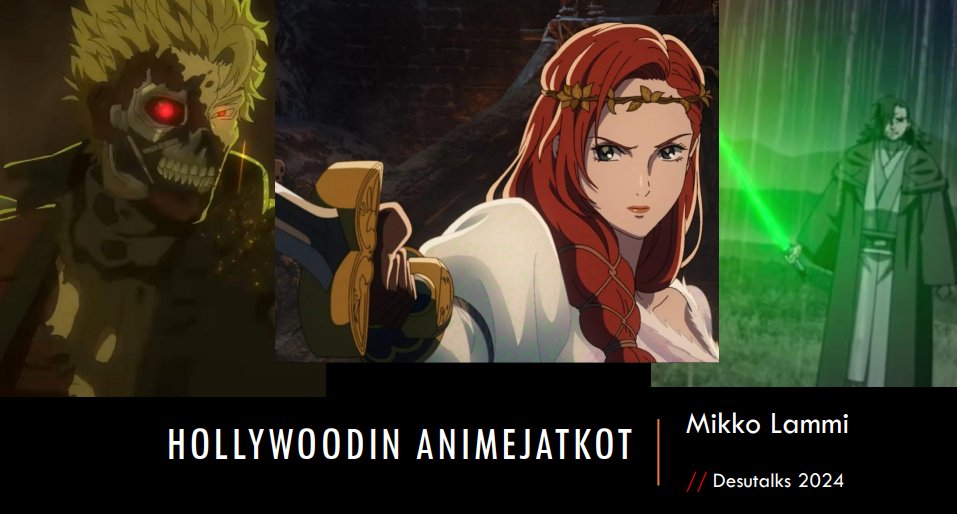 MikkoLmmz's tweet photo. Huomenna la jälleen #Desutalks ja iltapäivällä pikakatsauksella Hollywoodin #animejatkot - parasta ikinä faneille, vai epätoivoista rahastusta? #desucon https://t.co/RLdG4vtY5e