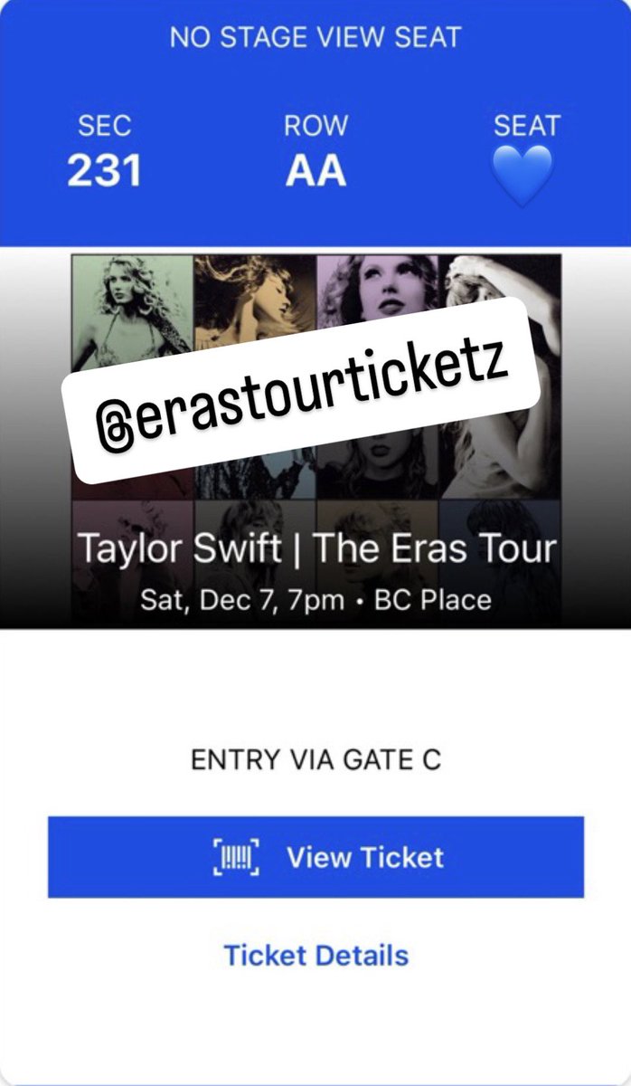 **SELLING**
🩶(2) tickets for Vancouver @ BC Place on 12/7/2024; $39 CAD + PayPal G&amp;S fee 
🩶Only comment if you HAVE NOT been to The Eras Tour! ✨
🩶Please no DMs about tickets 🫶🏻