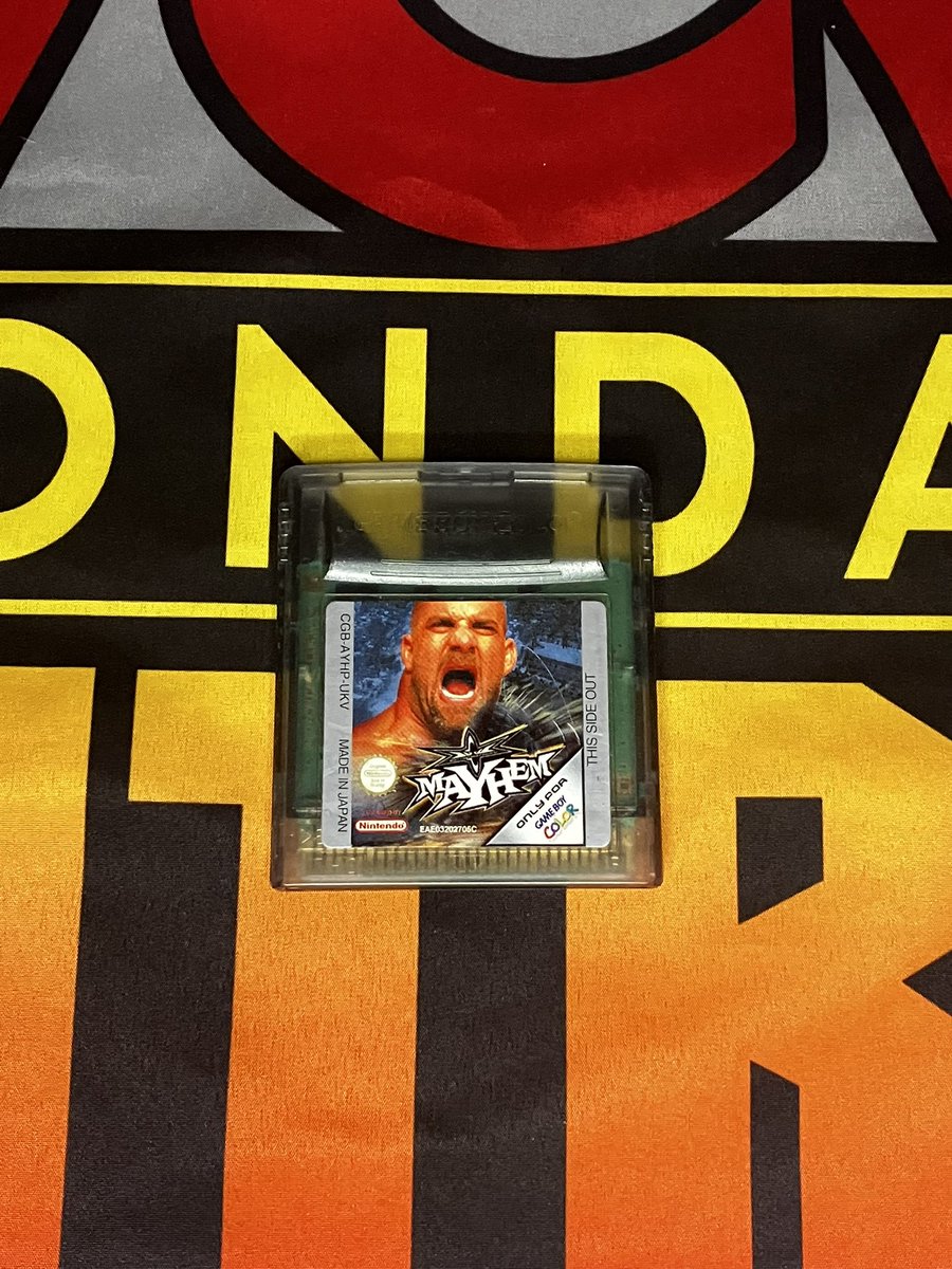 CollectionWcw's tweet photo. WCW MAYHEM NINTENDO GAME BOY COLOUR #wcw #Nintendo #gameboy #gameboycolour #goldberg #wcwmayhem #wrestling #wrestler #wwe https://t.co/UoniDBSncB