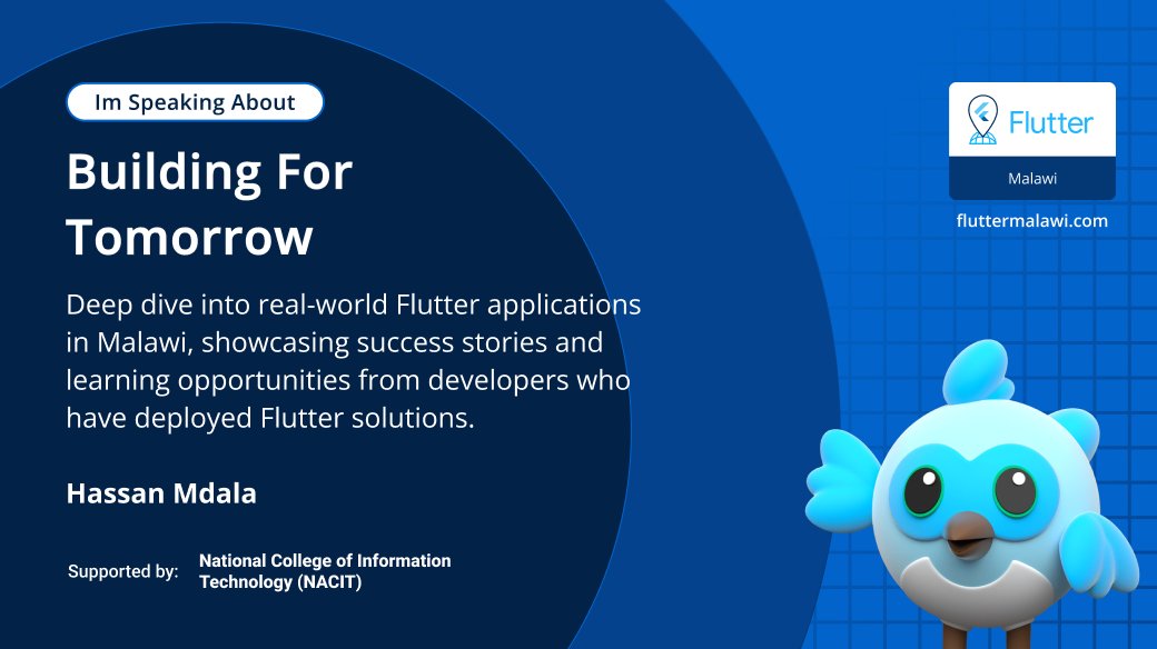 📣 Our Flutter Meetup! Is Happening Today! @ SYNERGY A12, By Reservation Only. fluttermalawi.com/events
#FlutterMalawi #Dart #SoftwareDevelopment