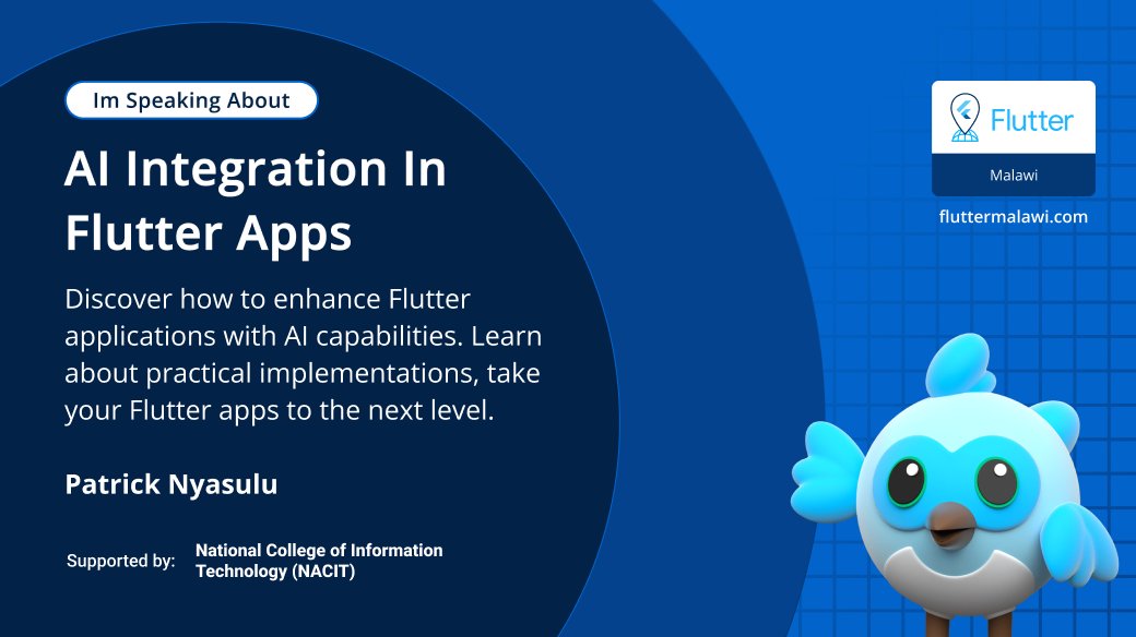 📣 Our Flutter Meetup! Is Happening Today! @ SYNERGY A12, By Reservation Only. fluttermalawi.com/events
#FlutterMalawi #Dart #SoftwareDevelopment
