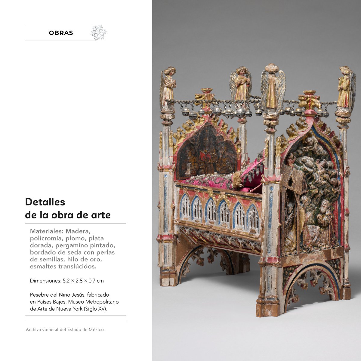 agem_mex's tweet photo. ¿Quién no reconoce los nacimientos que adornan cada rincón durante las fiestas decembrinas? Las #cunas del “Niño Jesús” son piezas de #arte medieval, siendo los primeros #pesebres reproducidos en “masa”, los cuales son preservados en el @metmuseum. #OficialíaMayor #SomosAGEMÉX https://t.co/IHVbLb4lH6