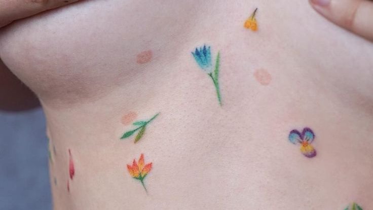 mini colorful garden tattoos