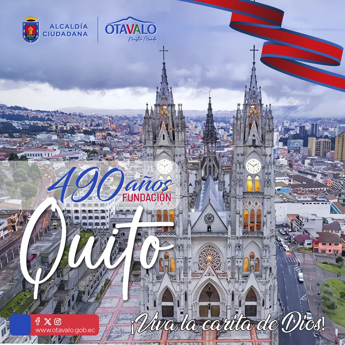 Quito, ciudad de luz, historia y encanto. Hoy celebramos tu Fundación con el corazón lleno de orgullo.
¡Feliz aniversario a nuestra querida capital! 💙❤️💙

#VivaQuito #6DeDiciembre #490AñosDeFundación #FundaciónDeQuito 

<a href="/bellhermosa/">Anabel Hermosa</a> <a href="/pabelml/">Pabel Muñoz L.</a>