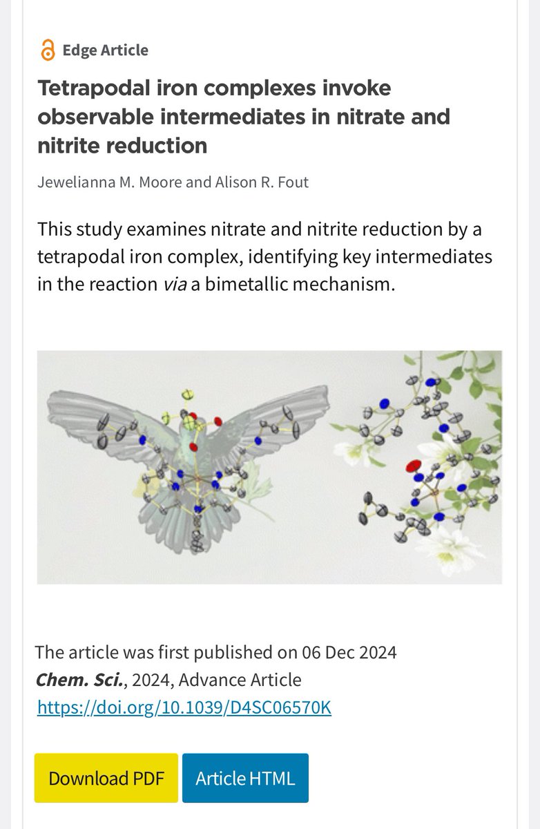 Congrats to Jewel on her paper out in Chemical Science today! Featuring our new tetrapodal ligand on iron. Probably one of our prettiest TOC graphics yet…