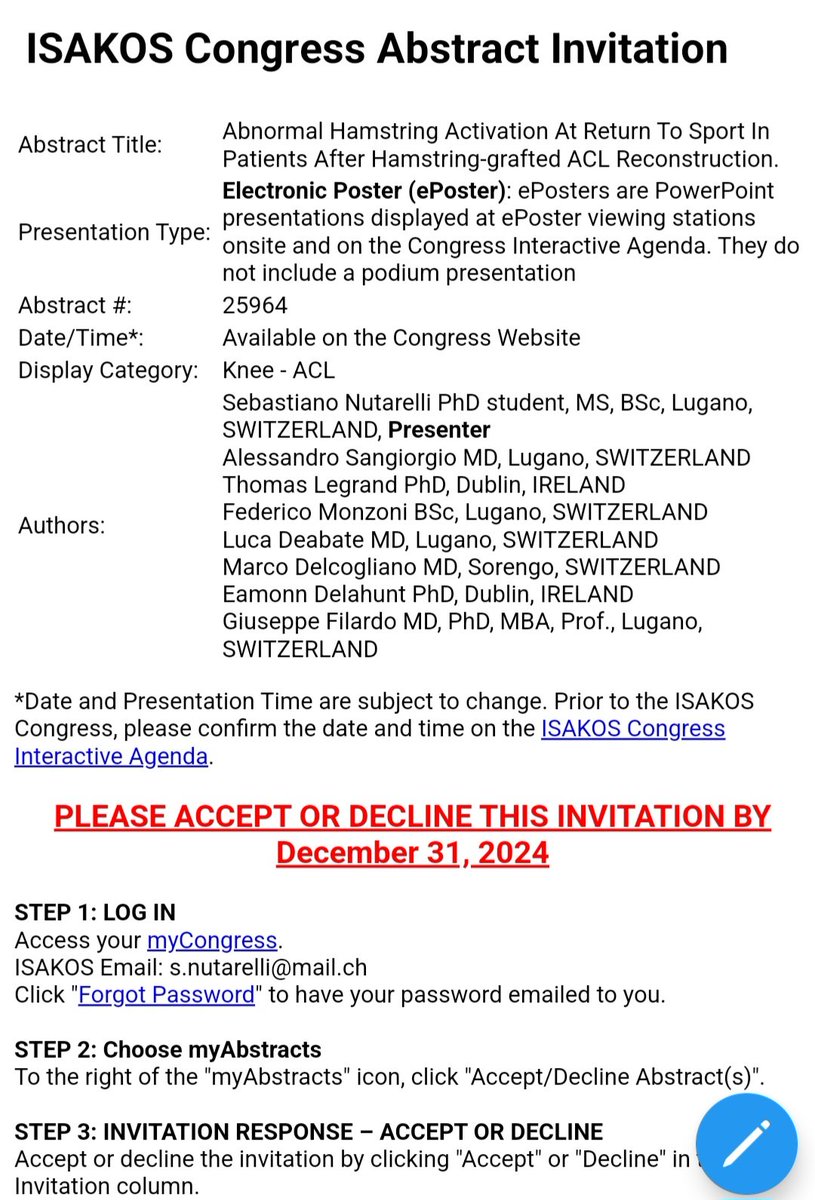 Sebastiano Nutarelli (@sebnutarelli) on Twitter photo Off we go to present 2 out of 4 studies of my ongoing PhD at the <a href="/ISAKOS/">ISAKOS</a> Congress in June '25 in Munich, Germany ๐ฉ๐ช
Bratwurst for breakfast, I'm comin' for ya
<a href="/ucddublin/">University College Dublin</a> <a href="/EnteOspedaliero/">Ente Ospedaliero Cantonale</a>
<a href="/EamonnDelahunt/">Eamonn Delahunt</a> <a href="/NicolvanDyk/">Nicol van Dyk</a> <a href="/chadcookpt/">ChadCookPT</a> <a href="/Blake_Cath/">Catherine Blake</a> <a href="/idoc982/">Luca Deabate</a> <a href="/FedericoMonzoni/">Federico Monzoni</a> <a href="/TeamACL_/">Team ACL</a> Off we go to present 2 out of 4 studies of my ongoing PhD at the <a href="/ISAKOS/">ISAKOS</a> Congress in June '25 in Munich, Germany ๐ฉ๐ช
Bratwurst for breakfast, I'm comin' for ya
<a href="/ucddublin/">University College Dublin</a> <a href="/EnteOspedaliero/">Ente Ospedaliero Cantonale</a>
<a href="/EamonnDelahunt/">Eamonn Delahunt</a> <a href="/NicolvanDyk/">Nicol van Dyk</a> <a href="/chadcookpt/">ChadCookPT</a> <a href="/Blake_Cath/">Catherine Blake</a> <a href="/idoc982/">Luca Deabate</a> <a href="/FedericoMonzoni/">Federico Monzoni</a> <a href="/TeamACL_/">Team ACL</a>