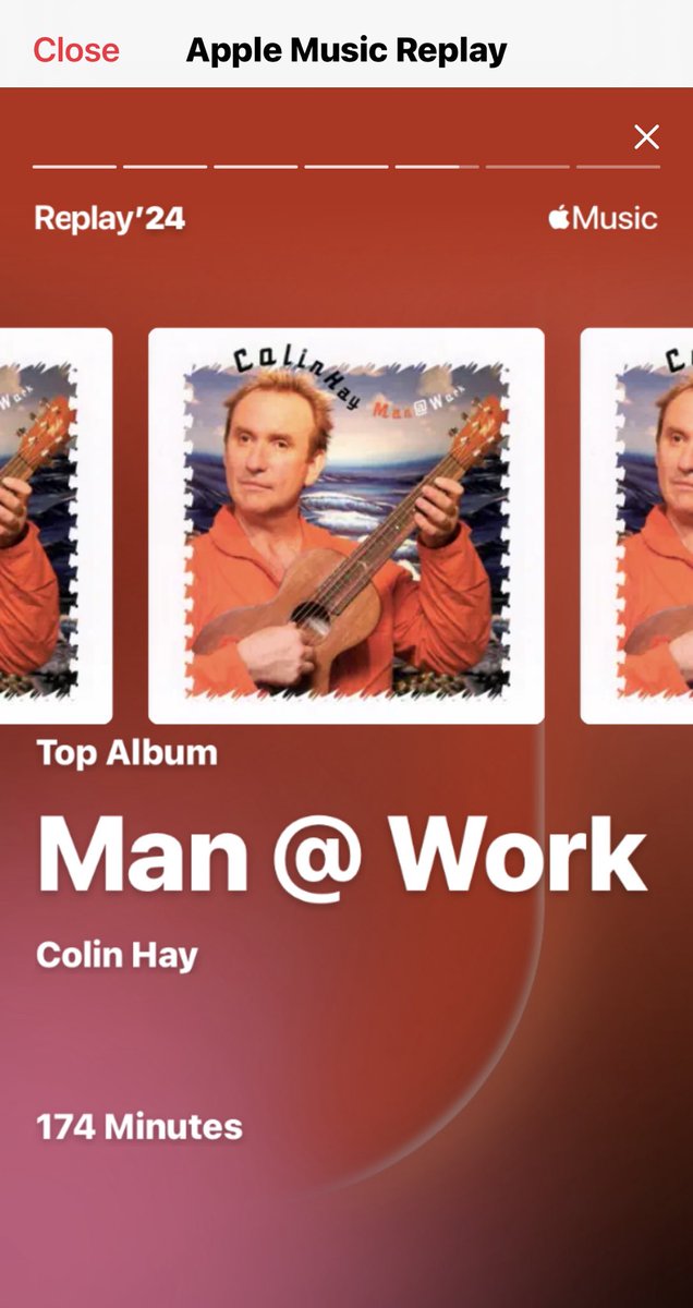 KGT369's tweet photo. Good morning Colin, long time fan but first message - I just wanted to let you know how much I've enjoyed your Man @ Work album this year (once discovered on Apple Music) So much so it came in as my No.1 most played &amp; Beautiful World my favourite song for 2024! Thanks Legend 👍🙏 https://t.co/hdIQuZStHp