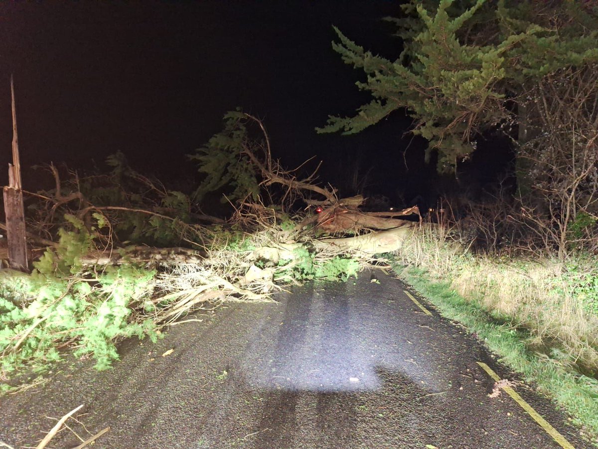 R561 road between Firies and Castlemaine  is completely blocked to traffic, about 3 km from Firies due to a large Tree having fallen. Council crews will not be able to remove the blockage for some time due to other trees in the vicinity and the high winds