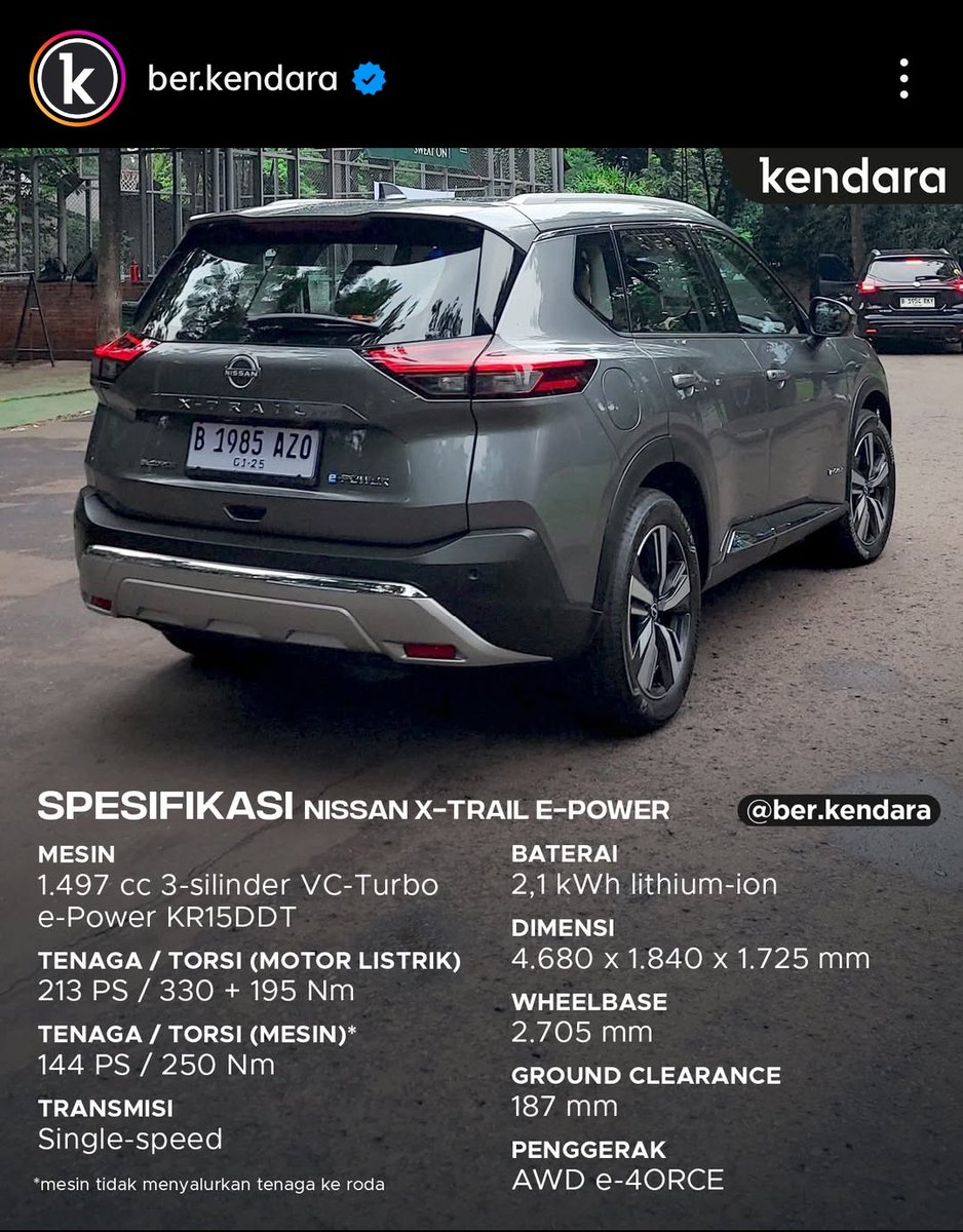 innovacommunity's tweet photo. @MasMasBiassaa Xtrail batu kuburan, cocok gk buat mudik ke Lumajang?

Predikat mobil boros bakal hilang dgn Xtrail Hybrid, FC bisa diatas 20km/ltr

Mesin 3 silinder AWD, asik bgt buat di kampung 😁

Tinggal masalah image spare part mahal aja yg susah ilang.

#jurus ngilang. https://t.co/Qete7uXw9o