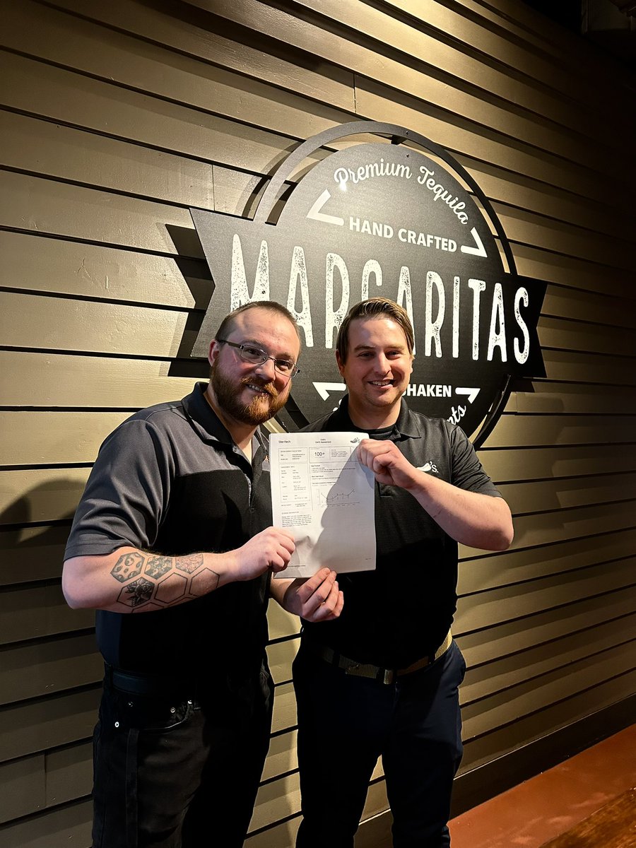 @pepe_lusarreta (@lusarreta77) on Twitter photo Wow!! This one is special! Thank you to ourAmazing team that makes Chili’s in Blaine the most spectacular place to work, Our team lives our purpose day in and day out!
We together scored 100% on our steritech inspection for Q2 cheers team Blaine!! 🌶️’S♥️
<a href="/BKaltved/">Bryan Kaltved</a> Wow!! This one is special! Thank you to ourAmazing team that makes Chili’s in Blaine the most spectacular place to work, Our team lives our purpose day in and day out!
We together scored 100% on our steritech inspection for Q2 cheers team Blaine!! 🌶️’S♥️
<a href="/BKaltved/">Bryan Kaltved</a>