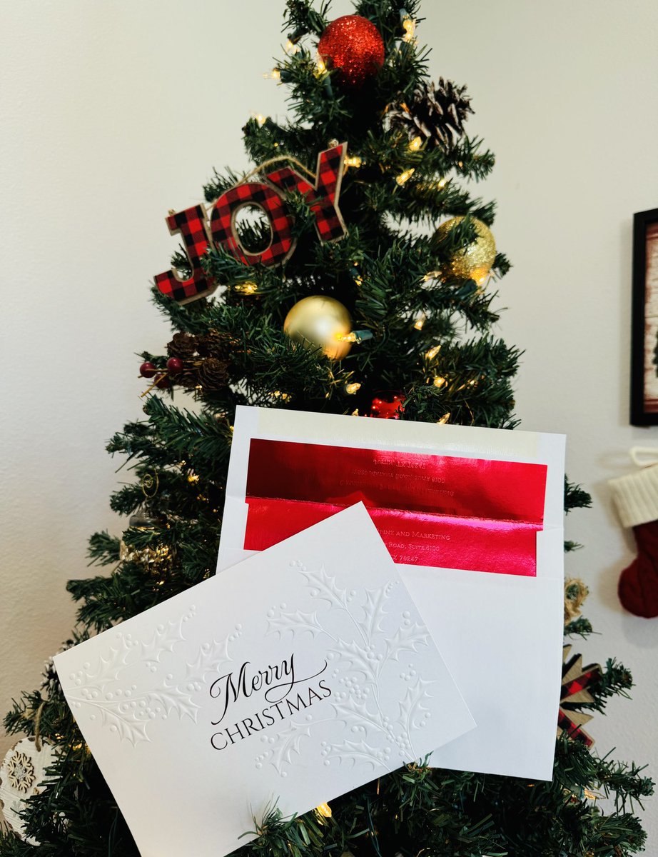 crossroadprint's tweet photo. How GORGEOUS are our new Crossroad Christmas cards?! 😍 Look at that beautiful red liner! We love Christmas!! 🎄 

#crossroadprint #happyfriday #gifts #cards #print #justintx #smallbusiness #familyownedbusiness #northtexas #dentoncounty https://t.co/YKIr8o8Yzv