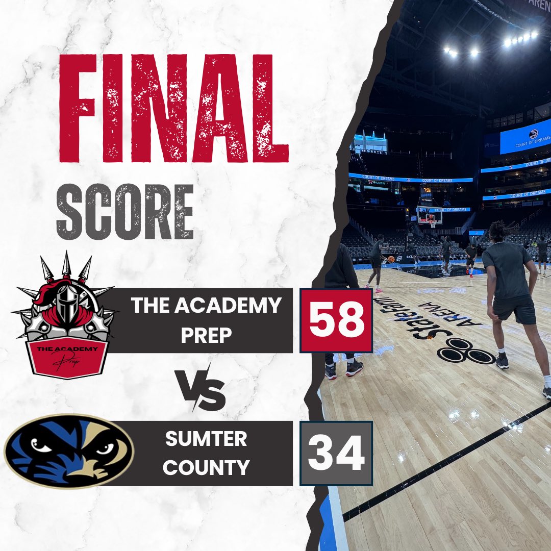 TheAcademyPrep's tweet photo. The Disciples improved to 5-1 after defeating Sumter County 58-34 in the @ATLHawks Court of Dreams Experience at @StateFarmArena today! 

@daniel12hollis - 18 pts
@ColeJullien - 14 pts
@MierBuckss10 - 11 pts

#TheAcademyPrep
#GoDisciples 
#StrongLeadersBuildingStrongLeaders https://t.co/49Imx0VQ1D