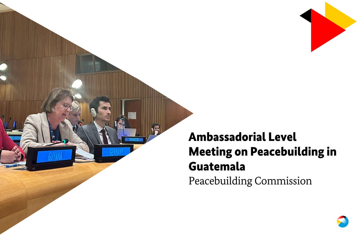 Germany stands ready to support Guatemala's national peacebuilding and prevention efforts within the Peacebuilding Commission and beyond. Thank you to H.E. Bernardo Arévalo, President of the Republic of Guatemala, for updating us during today's #PBC meeting.