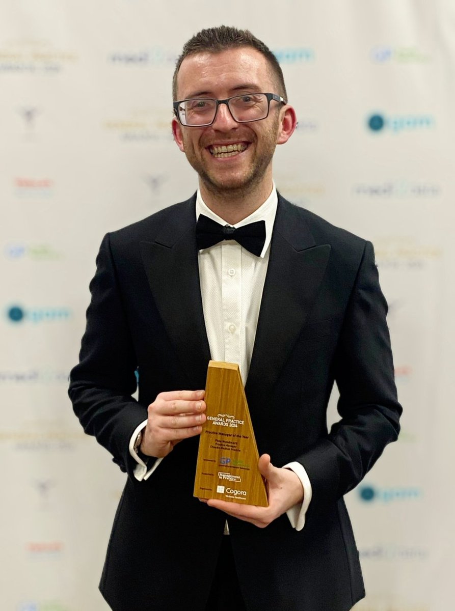 thevoltmeter's tweet image. Massive congrats to my brilliant practice manager Peter Woodward who has just WON Practice Manager of the Year at the National @gp_awards 2024 at the awards ceremony in London this evening. So proud of you Pete! Massive well done #CheadleMedicalPractice  #AlvanleyFamilyPractice