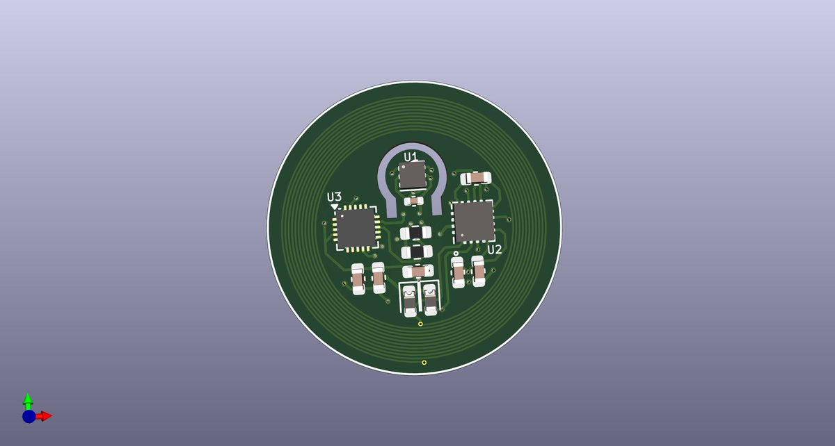 unsurv's tweet photo. transferred the NFC thermometer design to a 1 € coin format today. Space is a little tighter but looks good https://t.co/E7O5M3bvLZ