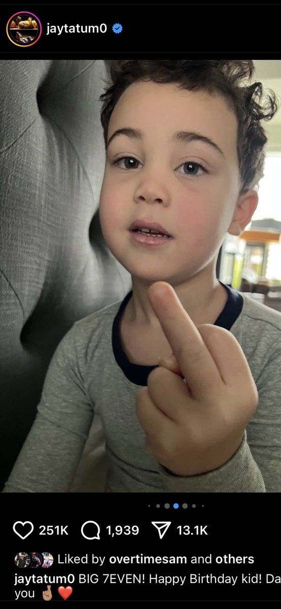 overtime's tweet photo. New meme just dropped and Jayson Tatum just posted it 🤣 @jaytatum0 https://t.co/hLKhyErspH