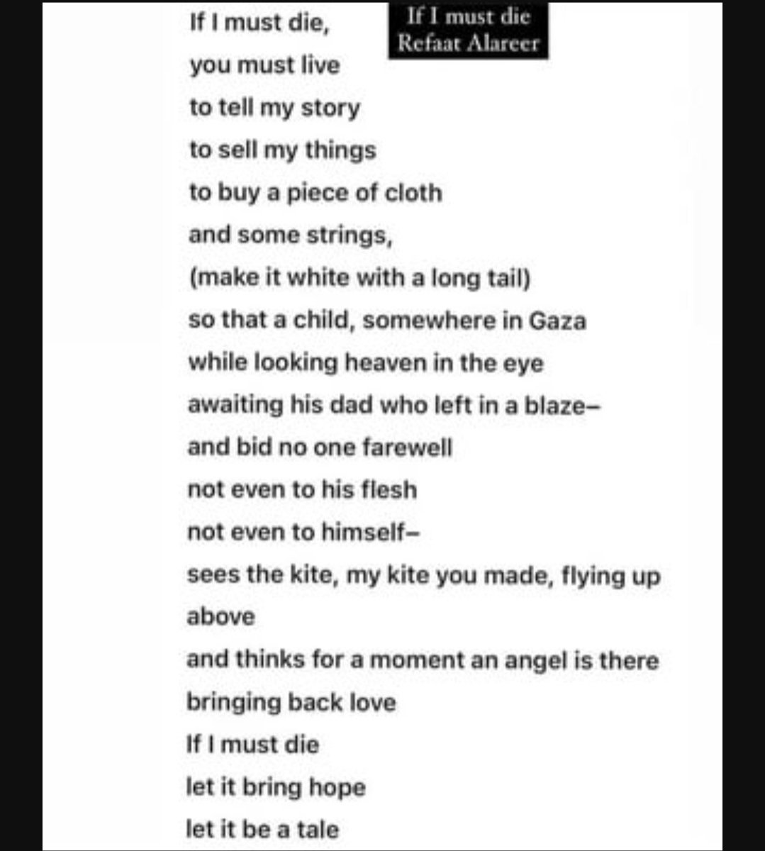 Nuestro máximo respeto y recuerdo por el profesor, poeta y activista palestino Refaat Alareer, asesinado por Israel el 6 de diciembre de 2023 en Gaza.
We are not numbers
Nos somos números
#RefaatAlareer 🇵🇸🍉