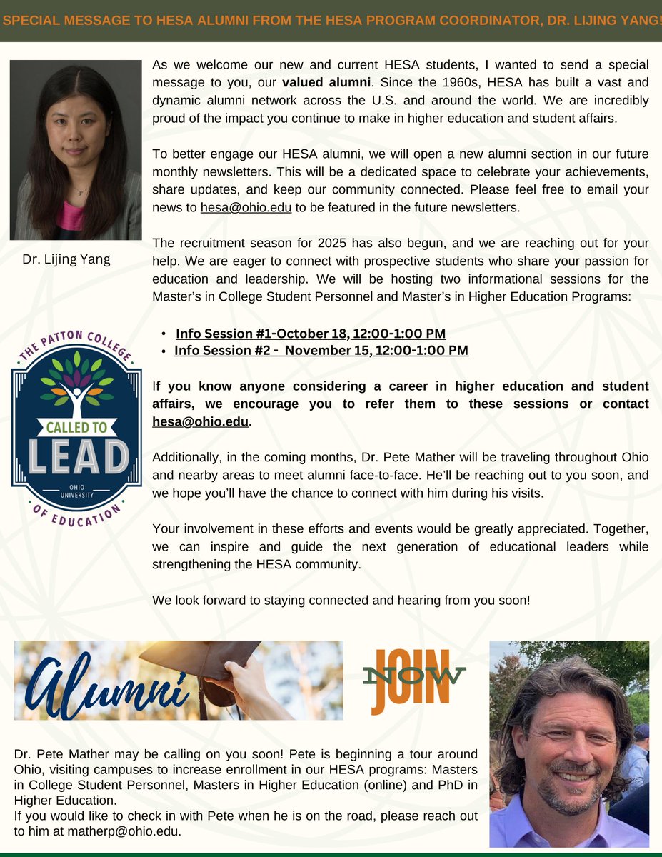 HESAOhio's tweet photo. (1/2) Hello Bobcats! Check out the last edition of our HESA Newsletter of the year! Cheers to an amazing year and a huge congrats to all of our new grads! https://t.co/WmlJUWQZwz