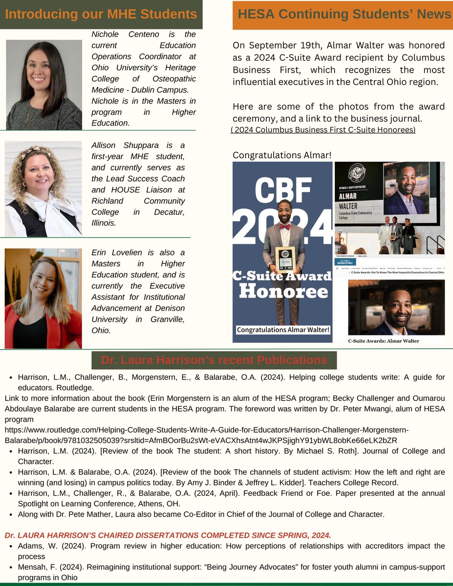 (1/2) Hello Bobcats! Check out the last edition of our HESA Newsletter of the year! Cheers to an amazing year and a huge congrats to all of our new grads!