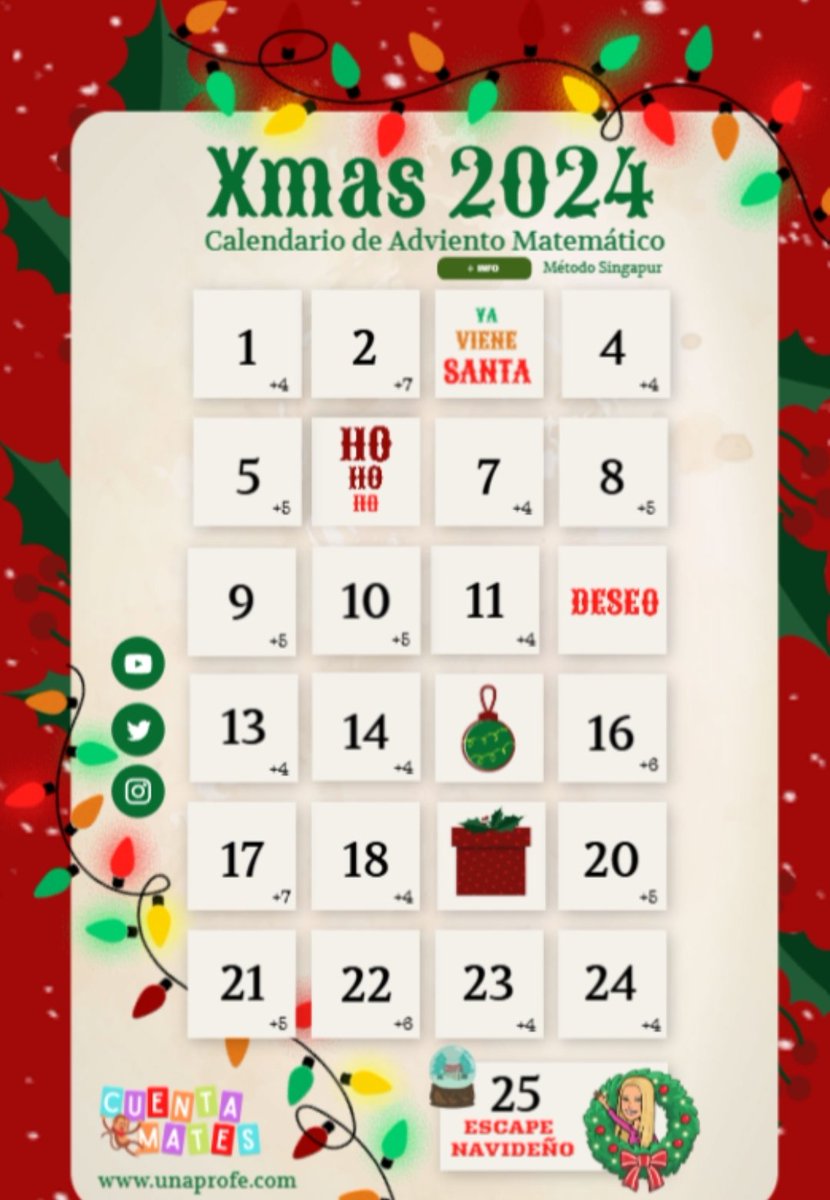 Día 6
#CalendarioDeAdviento de #Matemáticas con el #MétodoSingapur 
🎄🎄🎄
Cuento Los 3 árboles de Navidad
Triángulos y sumas hasta 20 😊❤️
⬇️⬇️
view.genially.com/5fc7b7b924b226…