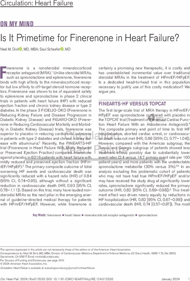 Henry Han (@hancardiomd) on Twitter photo Is It Primetime for #Finerenone in #HeartFailure?
ahajournals.org/doi/pdf/10.116…
<a href="/CircHF/">Circ: Heart Failure</a> #MRA Is It Primetime for #Finerenone in #HeartFailure?
ahajournals.org/doi/pdf/10.116…
<a href="/CircHF/">Circ: Heart Failure</a> #MRA