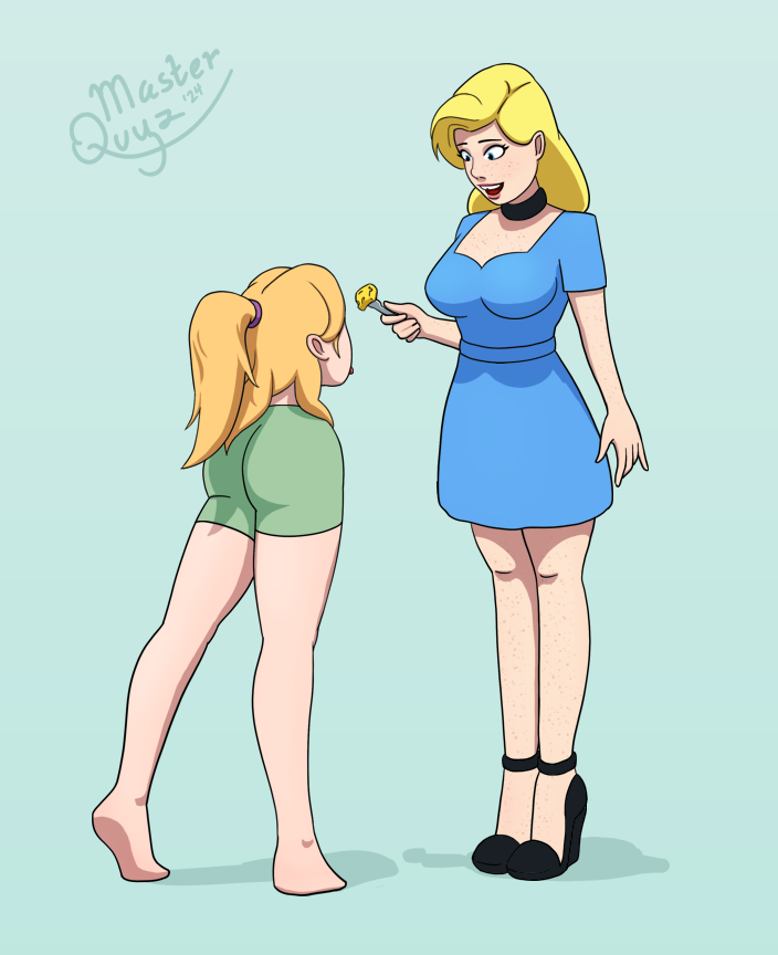 MasterQuyz's tweet photo. Daisy usually helps feed Clarissa her lunch, but every now and then, she makes her earn it.

"Up! Jump! Good girl!" Head pats. https://t.co/2yJ4f9iG8w