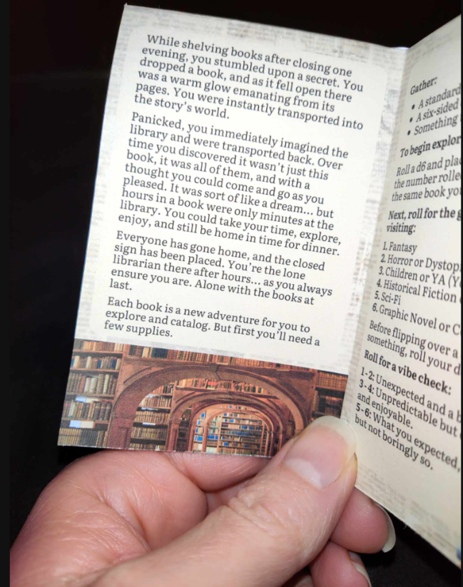 BethMakesGames's tweet photo. After excitedly hanging the "Closed" sign on the library doors, you sit with a stack of books. Finally... you can explore new pages!

Alone in the Library is a solo journaling game where you dive into books, explore, &amp; experience.

⬇️ See the comment below for how to get it :D ⬇️ https://t.co/IXq0mlEoIk