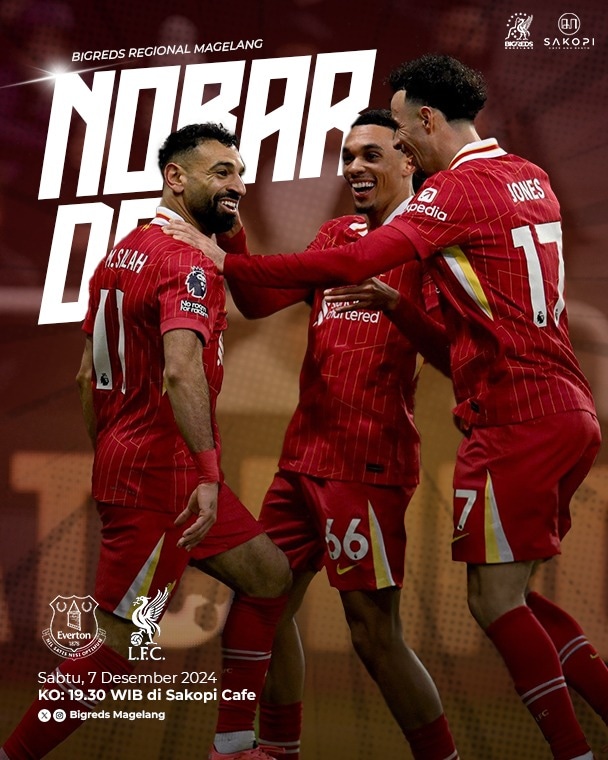 Nobar Bigreds Magelang
‐------------------------------------------
Everton vs Liverpool
Sabtu, 7 Desember 2024
Kick Off : 19.30 WIB
Venue : <a href="/sakopi/">ｓａｋｏ</a>.co Bonpolo, lantai 1

#anakbigreds
#YNWA