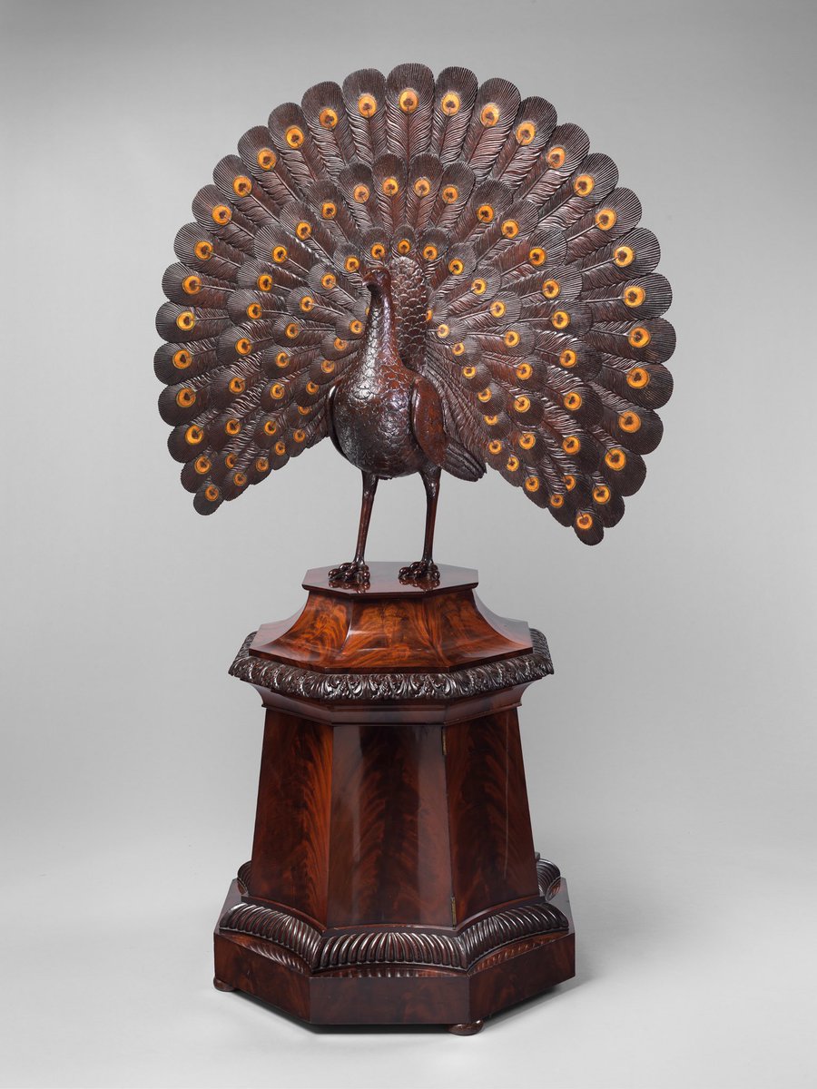 heartefact's tweet image. work box in the form of a peacock. 🦚