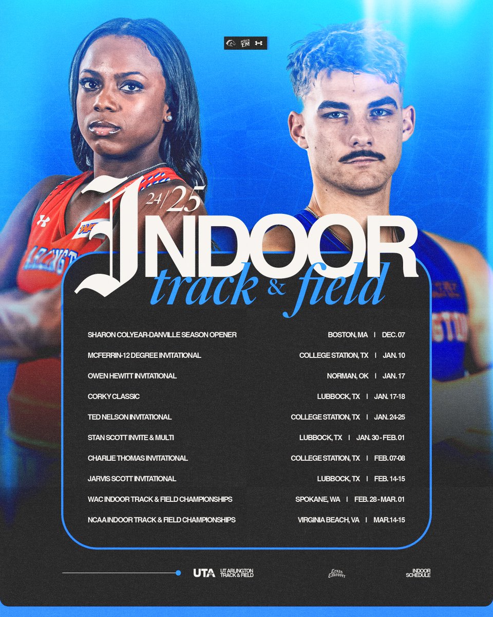 UT Arlington Track &amp; Field Release 2025 Indoor Schedule

🗞: utamavs.us/IndoorTrackand…

#BuckEm🐎