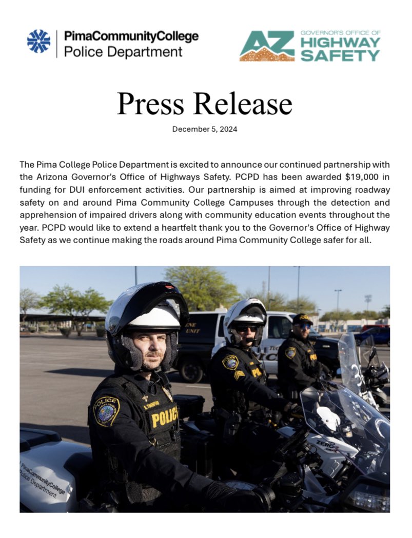 Pima Community College Police Department tweet media