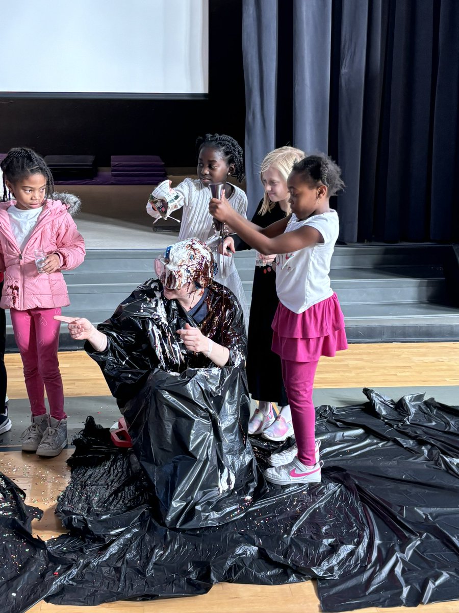 Today was a first for me…being turned into a human sundae 🍨🍨🍨🍨 ALL FOR KIDS…😂  <a href="/HickoryRidgeES/">Hickory Ridge Elementary</a> <a href="/CabCoSchools/">Cabarrus Co. Schools</a>