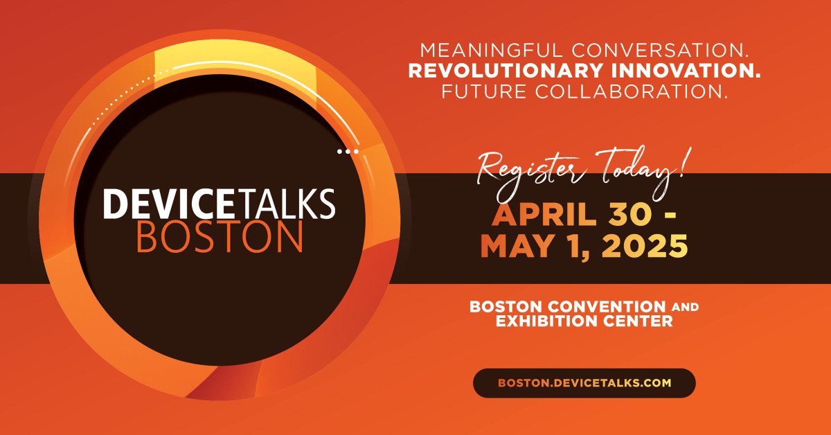 This spring, DeviceTalks Boston brings together engineers, executives, and innovators to address the biggest challenges in healthcare.

Don’t miss this opportunity to learn, connect, and lead the future of healthcare.
Register now:bit.ly/2OjWUrX