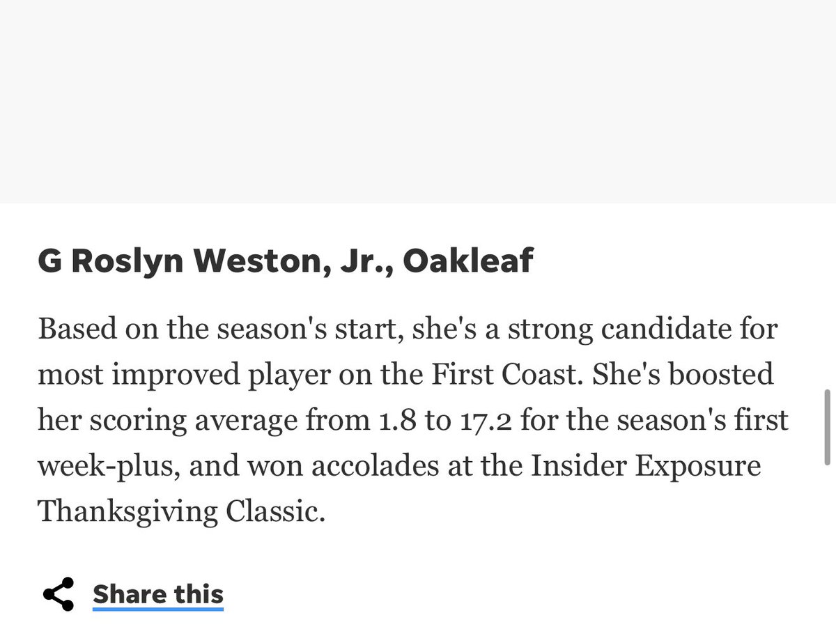 Oakleaf Girls Basketball (@oakleaf_gbb) on Twitter photo The best is yet to come for this young lady. She’s hungry for greatness. If you haven’t seen her play you’re missing out on a good player. College coaches take note class of 26 Someone is going to get a dawg! <a href="/RoslynWeston_/">Roslyn Weston</a> <a href="/Oakleaf_Ath/">Oakleaf HS Athletics #KnightNation</a> <a href="/oneclaysports/">Clay County Athletics</a> The best is yet to come for this young lady. She’s hungry for greatness. If you haven’t seen her play you’re missing out on a good player. College coaches take note class of 26 Someone is going to get a dawg! <a href="/RoslynWeston_/">Roslyn Weston</a> <a href="/Oakleaf_Ath/">Oakleaf HS Athletics #KnightNation</a> <a href="/oneclaysports/">Clay County Athletics</a>