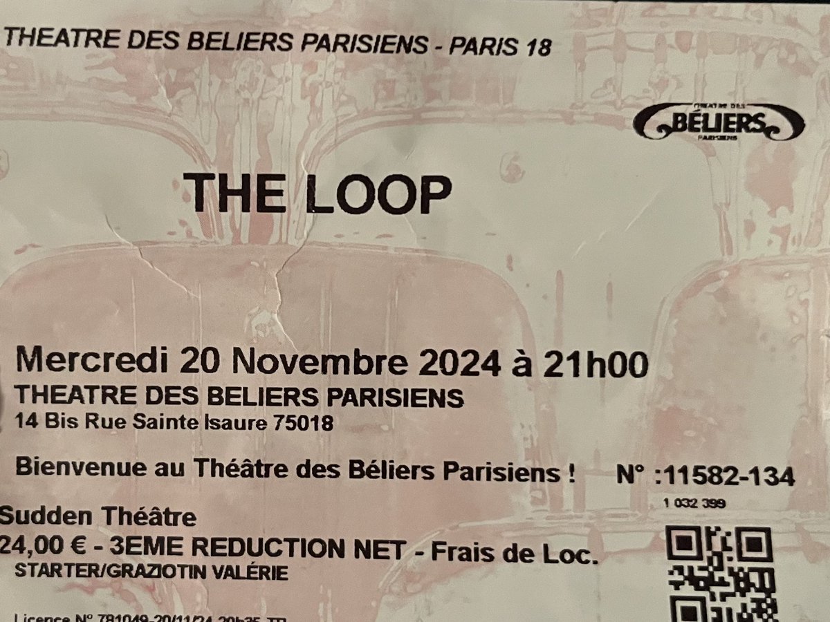 GinaRespiro's tweet photo. The loop, Une pièce frapadingue où il fait bon rire ! Ambiance déjantée, un bien fou… 20/11/2024 https://t.co/XQu26y0nN2